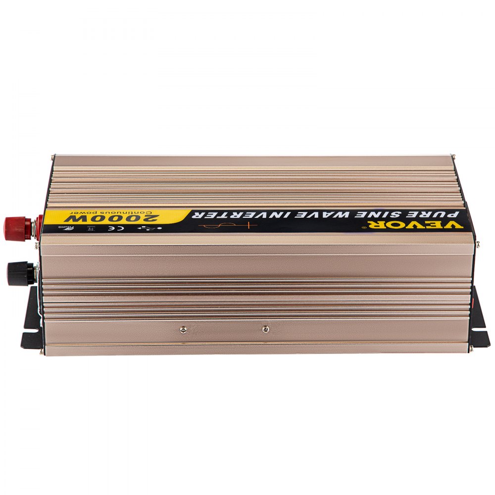 Tuspuzz Inversor de corriente de onda sinusoidal pura VEVOR 2000W DC12V a AC110V Convertidor LCD