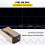 Tuspuzz Inversor de corriente de onda sinusoidal pura VEVOR 2000W DC12V a AC110V Convertidor LCD