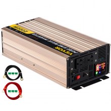 Tuspuzz Inversor de corriente de onda sinusoidal pura VEVOR 2000W DC12V a AC110V Convertidor LCD