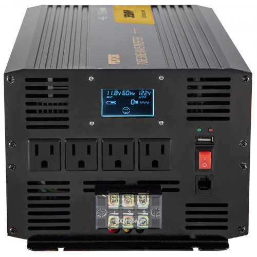 Inversor de energía de onda sinusoidal pura VEVOR 3500W DC12V a AC120V inversor LCD