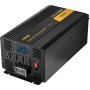 Inversor de onda sinusoidal pura VEVOR, 3000w, negro con pantalla y múltiples salidas.