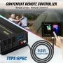Tuspuzz Inversor de corriente de onda sinusoidal pura VEVOR 2500W DC12V a AC120V inversor LCD