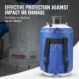 Tanque de nitrógeno líquido VEVOR, contenedor de nitrógeno líquido de aleación de aluminio de 10 L, Dewar de tanque de LN2 con 6 recipientes y bolsa de transporte con correas, tanque criogénico para la industria de la belleza, preservación de semen, uso científico