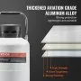 Tanque de nitrógeno líquido VEVOR, contenedor de nitrógeno líquido de aleación de aluminio de 3 L, Dewar de tanque de LN2 con 6 recipientes y bolsa de transporte con correas, tanque criogénico para la industria de la belleza, preservación de semen, uso científico
