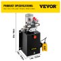 VEVOR Unidad de energía hidráulica Bomba hidráulica de remolque de descarga de 12 voltios Bomba hidráulica de doble acción de 12 cuartos Bomba de cilindro hidráulico eléctrico con manómetro de latón para puertas elevadoras de remolque de descarga y camionero