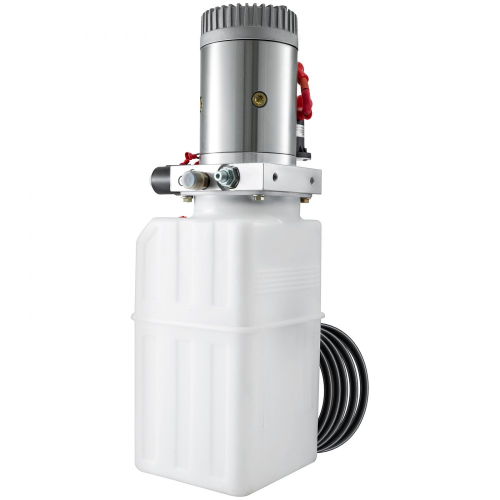 VEVOR Unidad de potencia hidráulica de bomba hidráulica de 6 cuartos (plástico, 6 cuartos/doble acción) Blanco