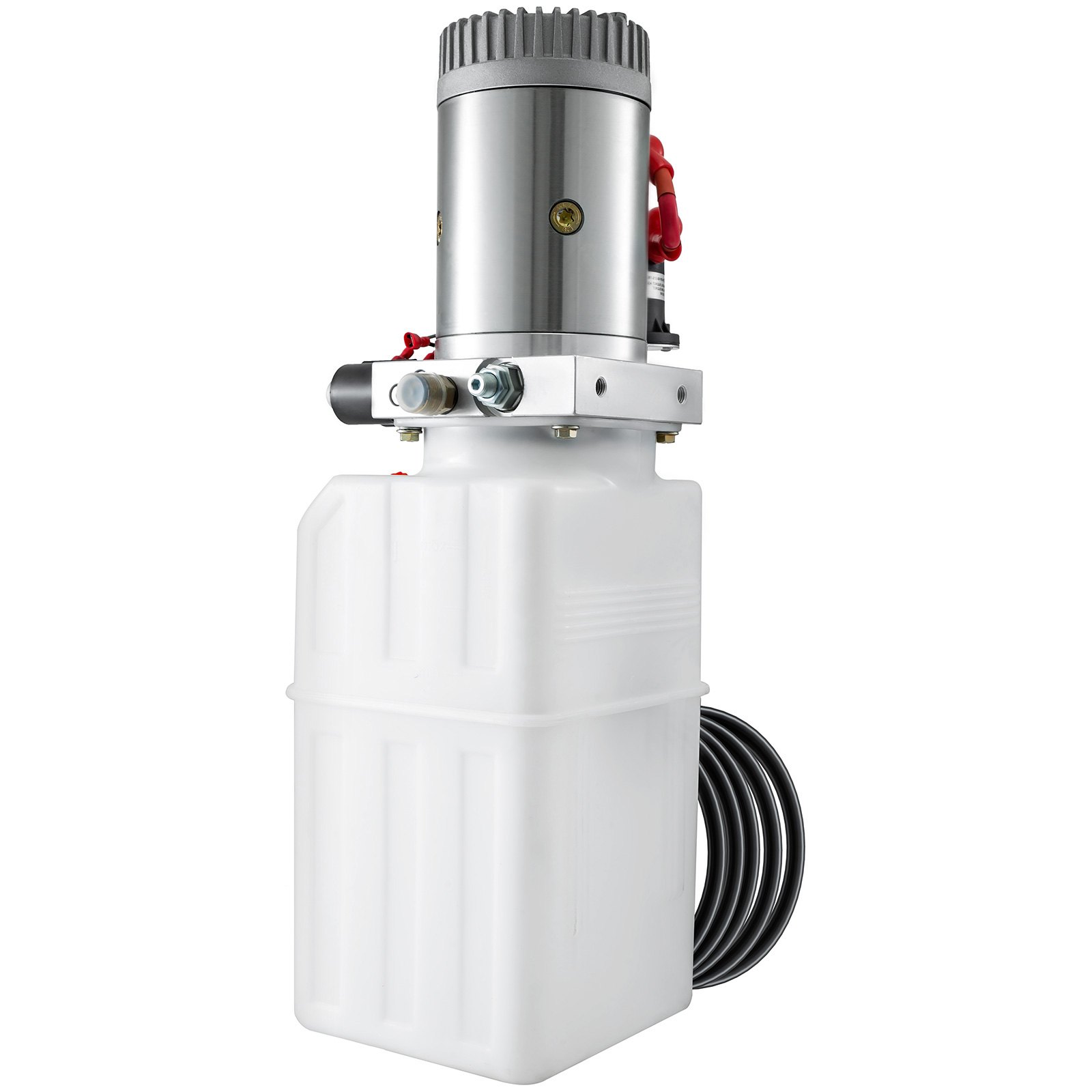 VEVOR Unidad de potencia hidráulica de bomba hidráulica de 6 cuartos (plástico, 6 cuartos/doble acción) Blanco