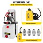 VEVOR Bomba Hidráulica 3 Cuartos Unidad de Potencia Hidráulica Bomba Hidráulica de Doble Efecto para Volquete Elevador de Coches 12V DC Depósito de Aceite de Plástico (Plástico, Doble Efecto)