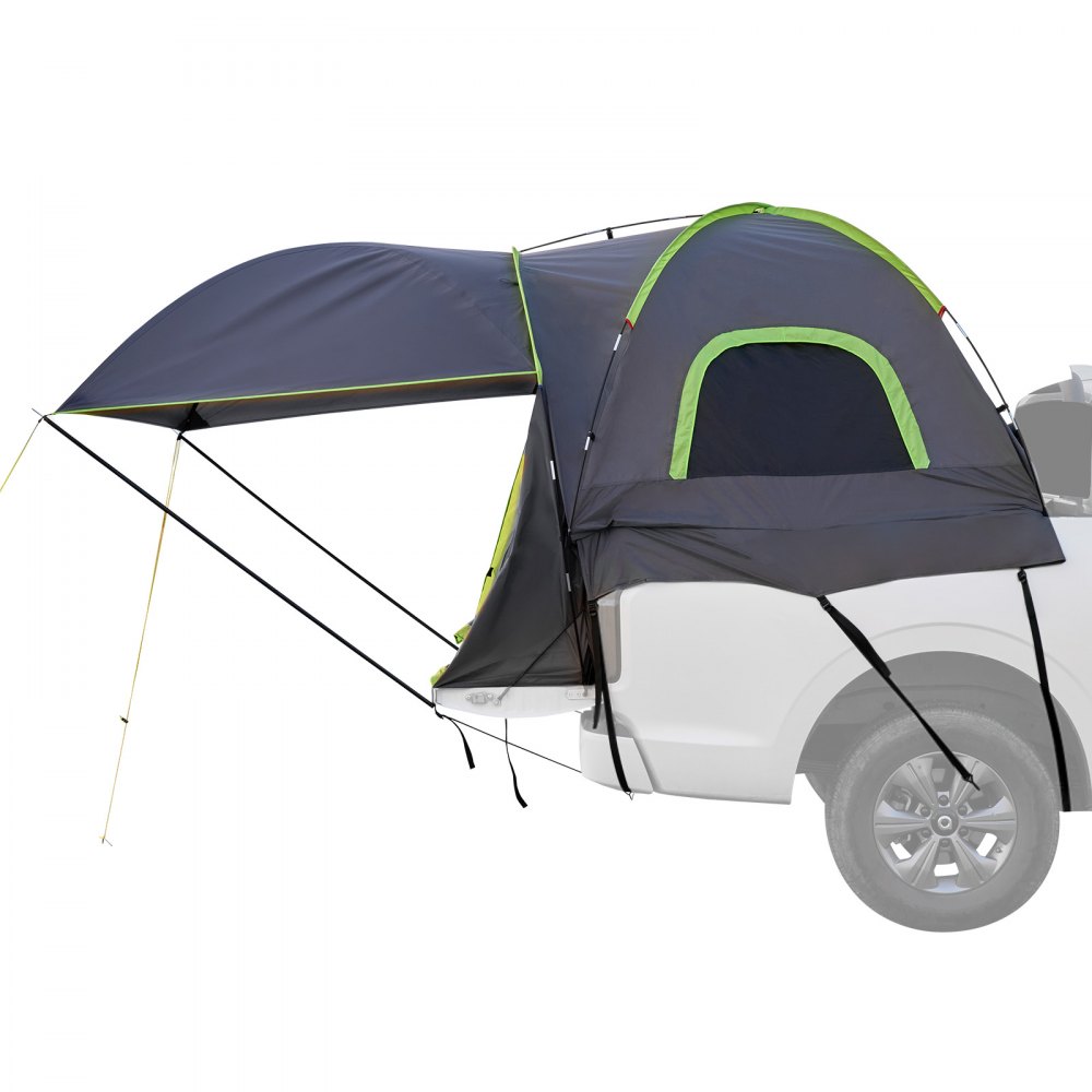 Tienda de campaña VEVOR para camioneta, apta para tiendas de campaña de 2,4 a 2,5 m para acampar, impermeable PU2000 para 2 o 3 personas, carcasa resistente con toldo extensible, toldo impermeable y bolsa de almacenamiento.