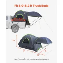 Tienda de campaña para camión de 2,4 a 2,4 m, impermeable, PU2000, para 2 o 3 personas