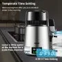 VEVOR Tuspuzz Destilador de Agua 4L Filtro de Destilación de Agua con Recipiente de Vidrio 750W 1 L/H Ajuste de Velocidad, Destilación Filtro Purificador 7,9 lbs de Acero Inoxidable con Pantalla Doble