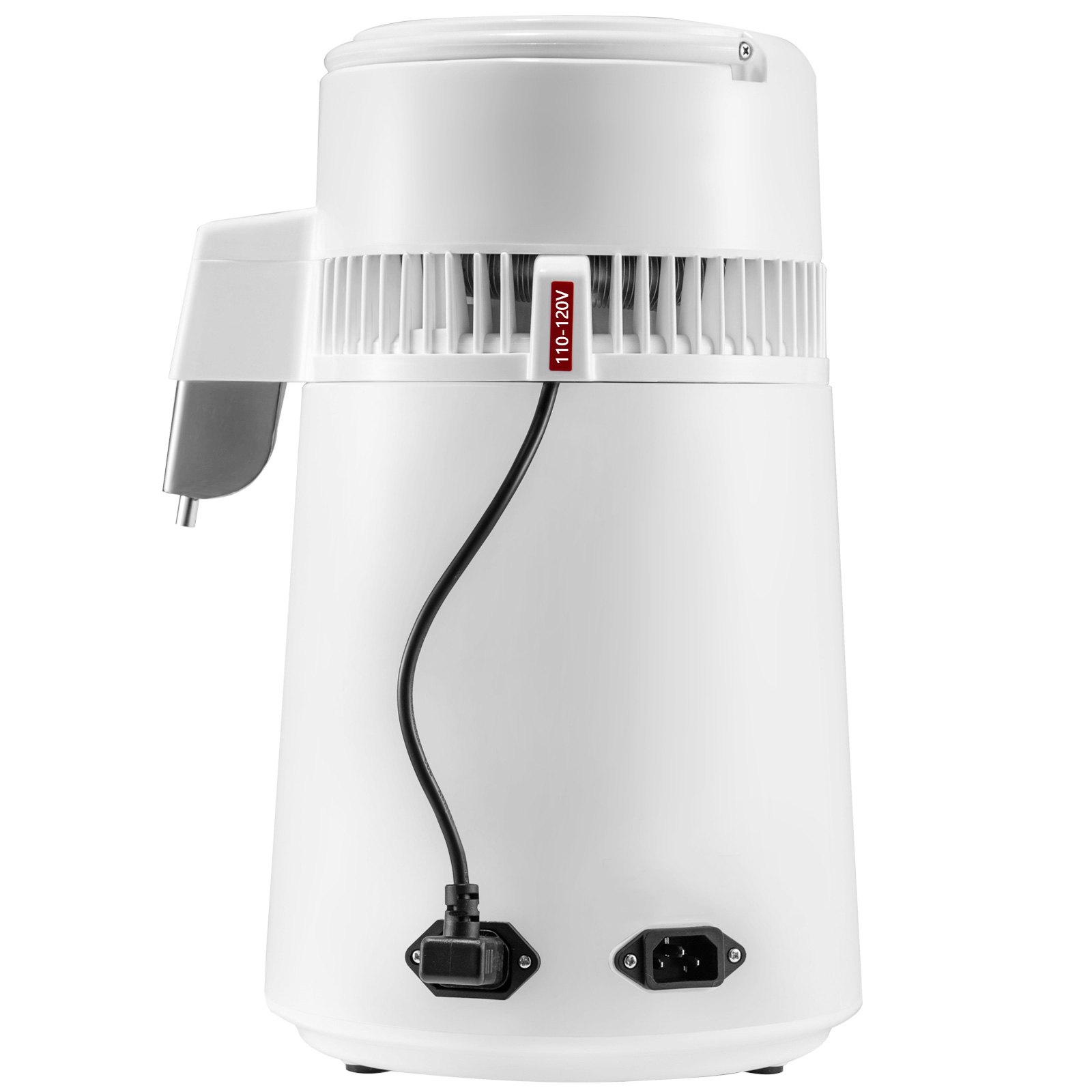VEVOR Destilador de Agua 4L Filtro de Destilación de Agua con Recipiente de Vidrio 750W 1 L/H Ajuste de Velocidad, Destilación Filtro Purificador 7,9 lbs de Acero Inoxidable con Pantalla Doble, Blanco