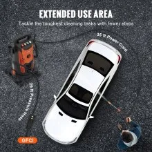 Lavadora a presión eléctrica VEVOR, 2300 PSI, máx. Hidrolavadora de 1.9 GPM, 1900 W con manguera de 26 pies, 4 boquillas de conexión rápida, cañón de espuma, mango retráctil portátil para limpiar patios, autos, cercas, entradas de vehículos