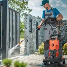 Lavadora a presión eléctrica VEVOR, 2300 PSI, máx. Hidrolavadora de 1.9 GPM, 1900 W con manguera de 26 pies, 4 boquillas de conexión rápida, cañón de espuma, mango retráctil portátil para limpiar patios, autos, cercas, entradas de vehículos