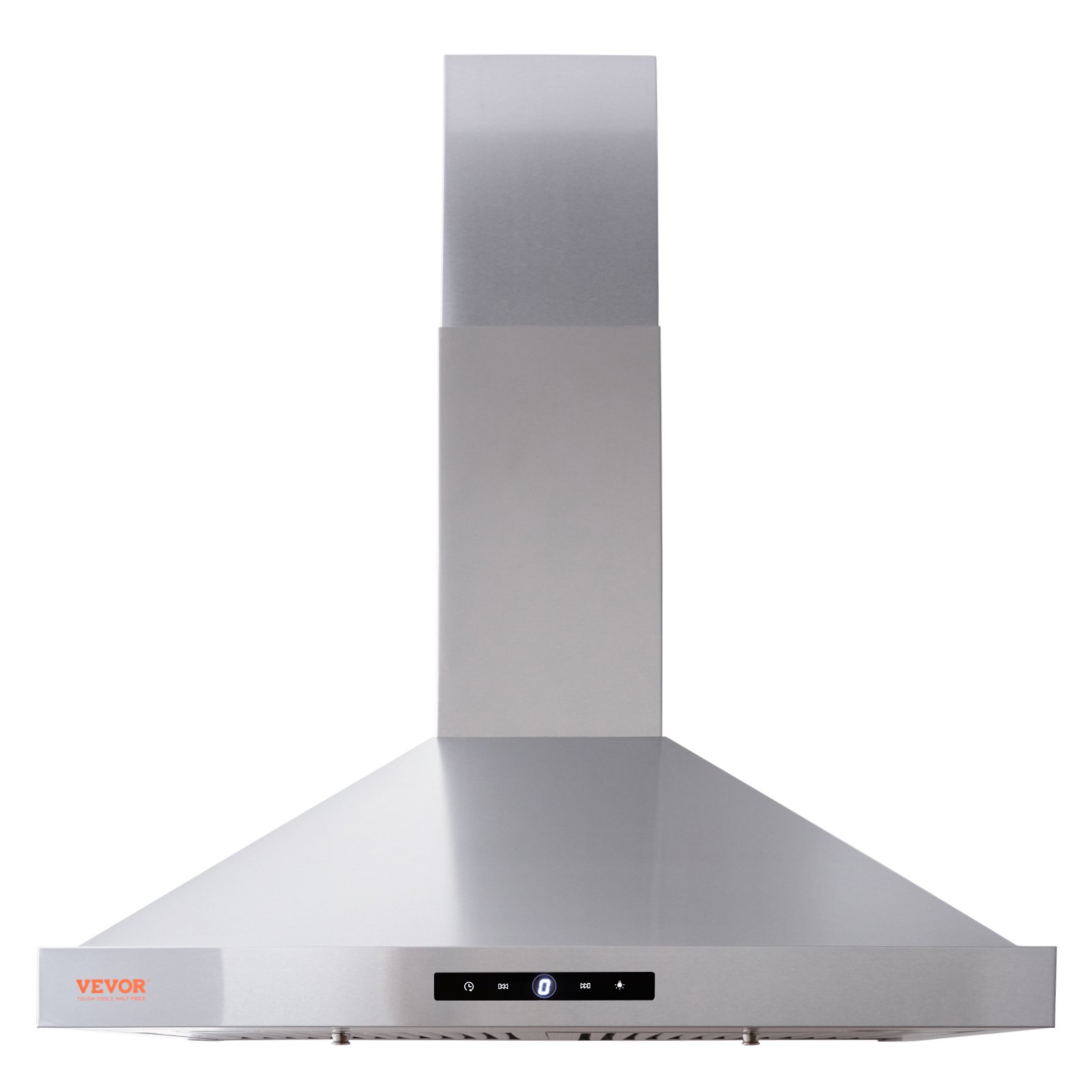 VEVOR Campana extractora de montaje en pared, ventilación de estufa de cocina estilo chimenea sin conductos, filtro permanente de acero inoxidable con ventilador de escape de 3 velocidades, 2 filtros deflectores, luces LED, panel de control táctil (30 pulgadas)