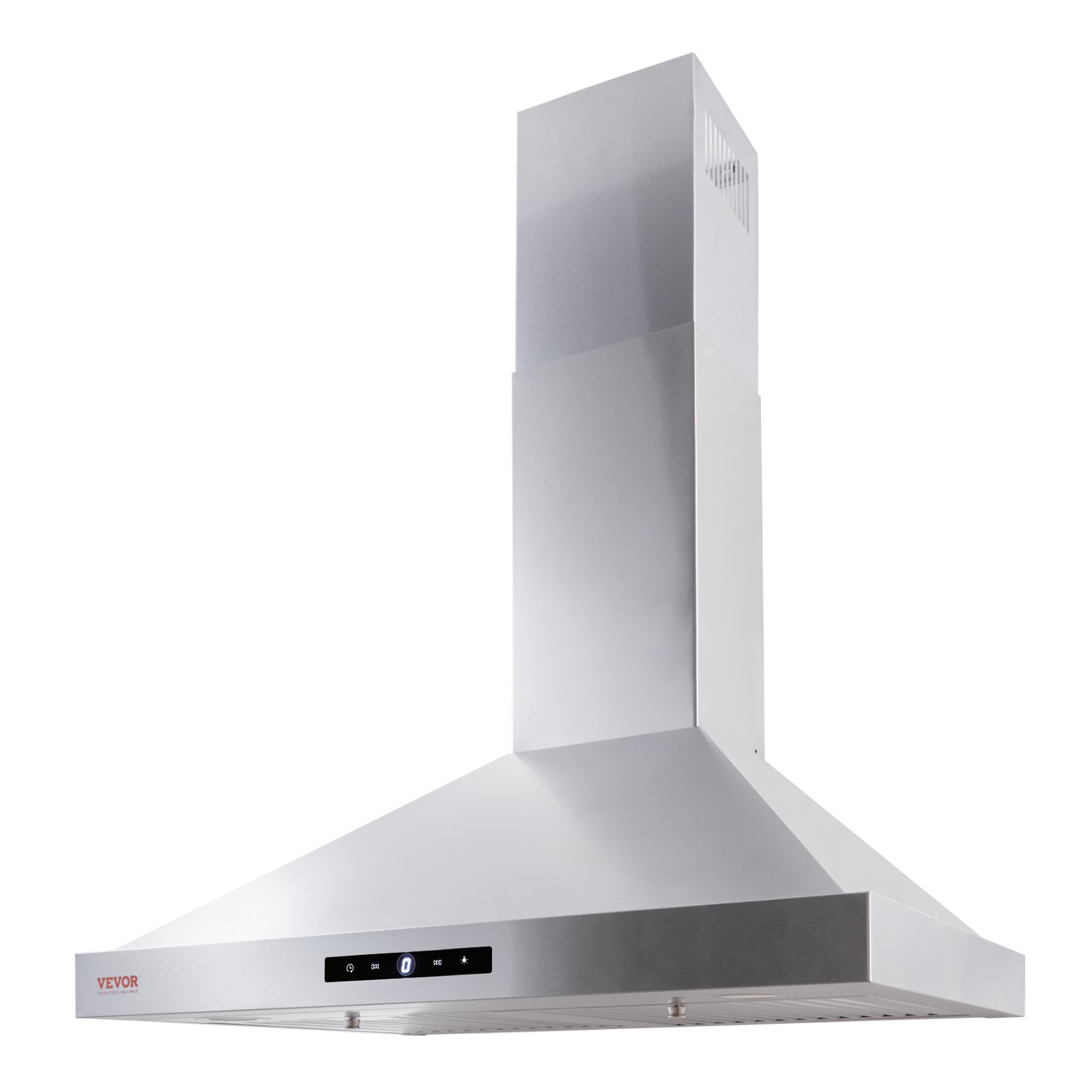 VEVOR Campana extractora de montaje en pared, ventilación de estufa de cocina estilo chimenea sin conductos, filtro permanente de acero inoxidable con ventilador de escape de 3 velocidades, 2 filtros deflectores, luces LED, panel de control táctil (30 pulgadas)