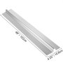 Placas de transferencia de calor VEVOR pex, 48&quot; x 4,25&quot;, color plata, con medidas precisas.