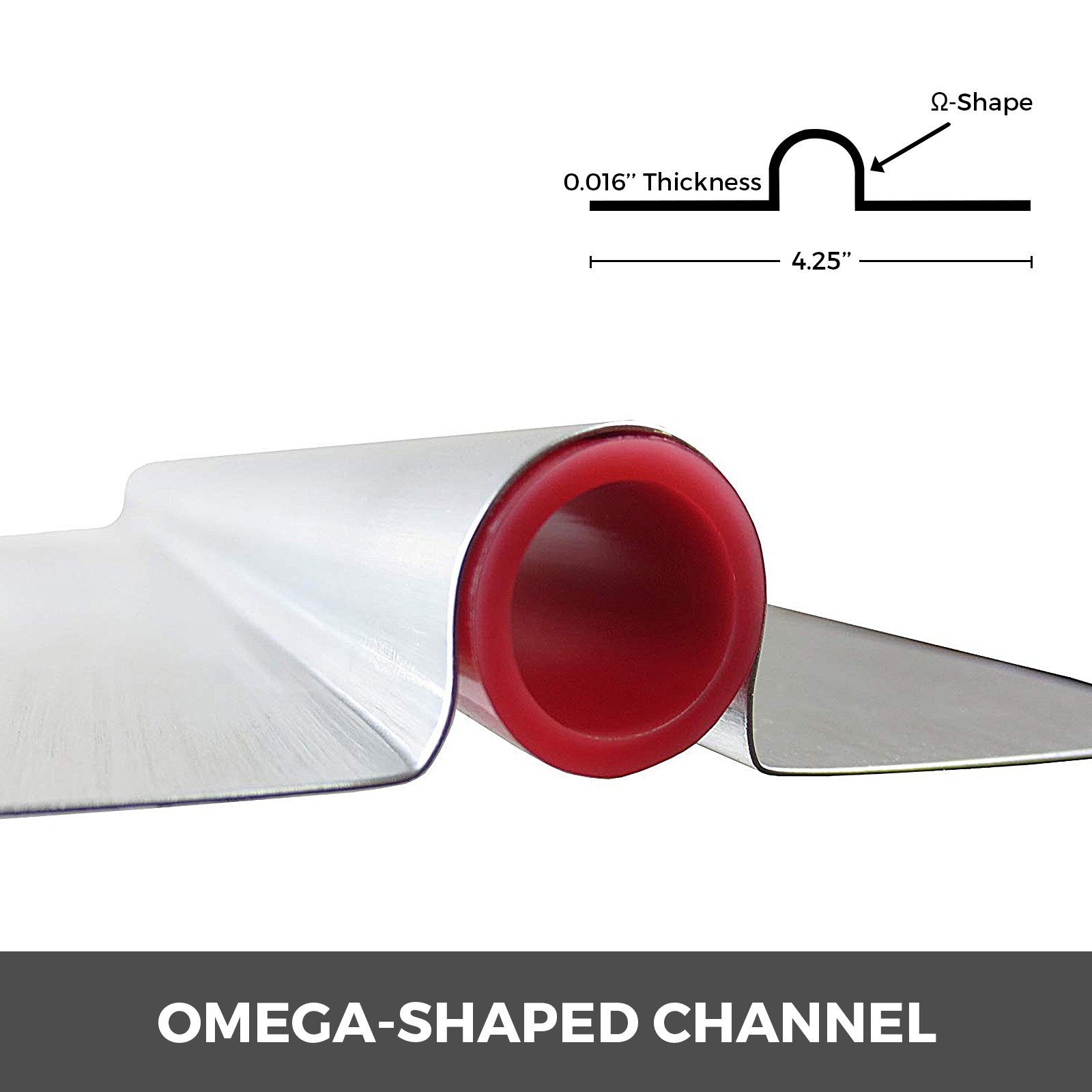 Placas de transferencia de calor pex VEVOR con canal en forma de omega y medidas.