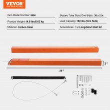 VEVOR Asistente de elevación de puerta trasera de remolque, capacidad de carga máxima de 180 libras, compatible con puerta trasera y rampa de remolque abierto, con riel lateral de 10 a 24 pulgadas de altura y puerta trasera o rampa de 4 a 6 pies de altura