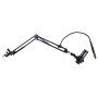 Micrófono USB VEVOR con brazo ajustable, filtro antipop y soporte amortiguador para grabación de audio profesional.