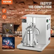 Máquina para hacer batidos VEVOR, batidora comercial de té con leche de 120 W, batidora de un solo cabezal, batidora ajustable de 0 a 180 s, con taza de acero inoxidable de 750 ml, para tienda de té con leche