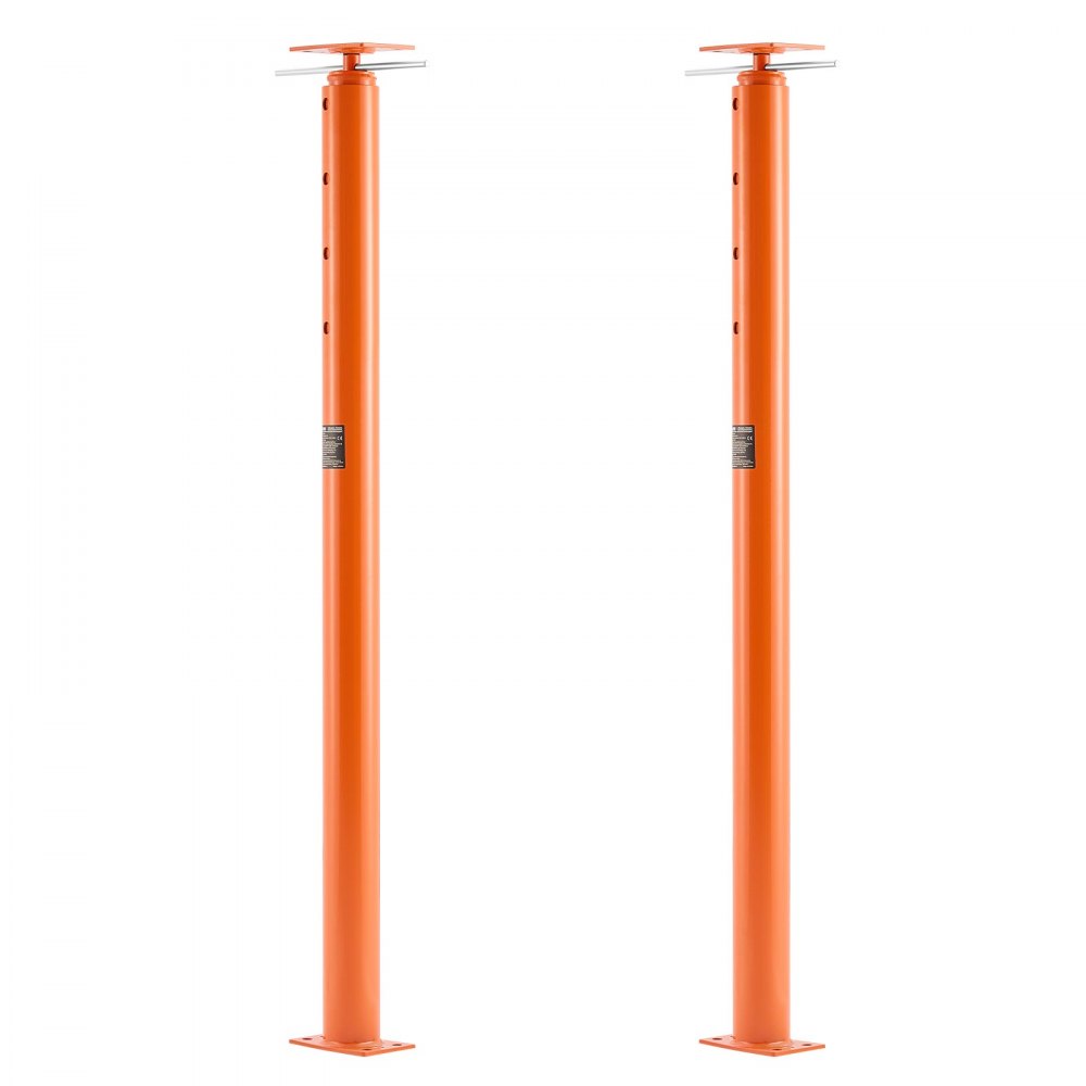 Gatos de piso VEVOR, paquete de 2, rango de altura de 54 a 150 pulgadas, capacidad de carga máxima de 11200 lb, poste de gato de sótano con viga de soporte ajustable para nivelación, poste telescópico de acero de elevación para soporte temporal