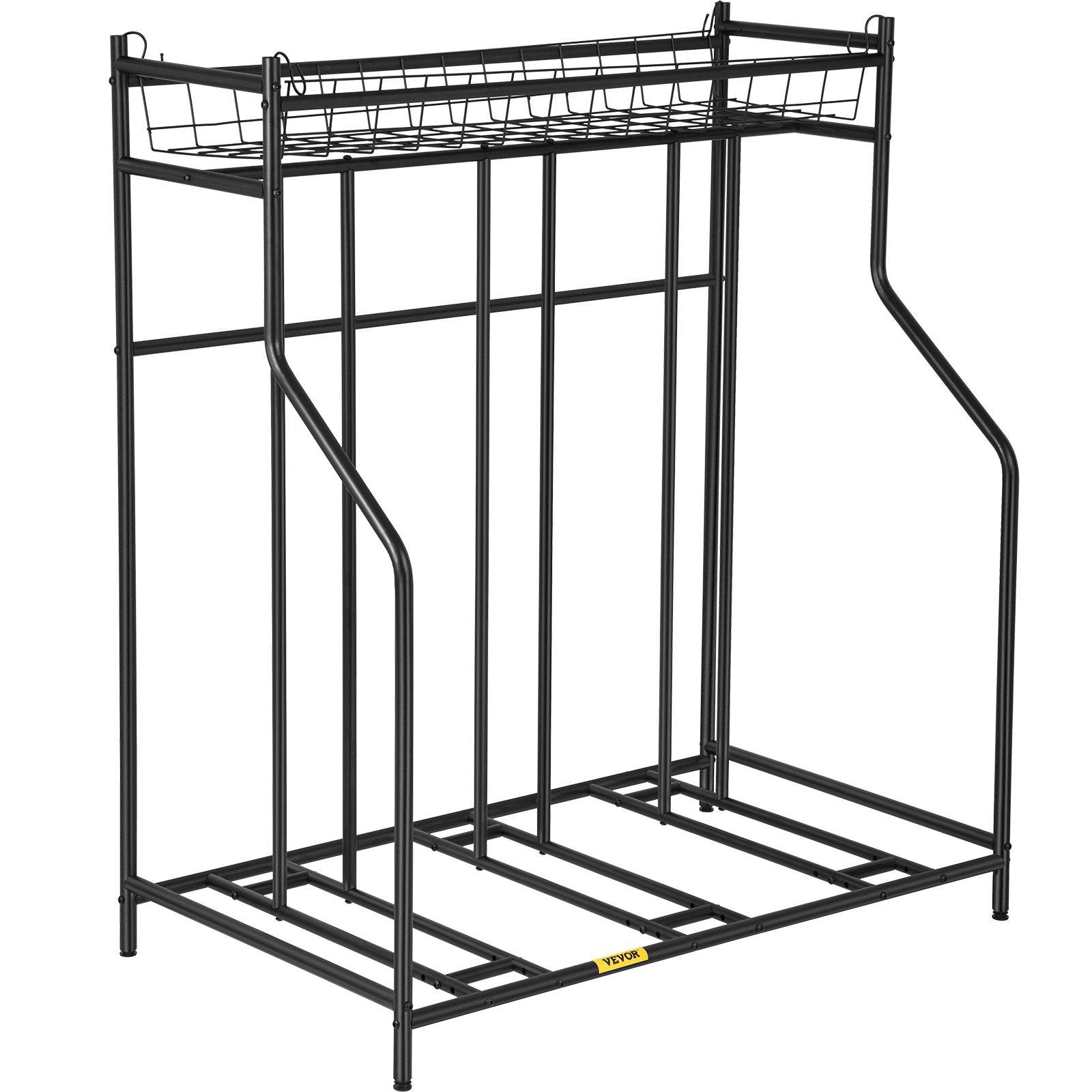 Soporte para bicicleta VEVOR, soporte para bicicleta de piso, anchos ajustables de metal para almacenamiento de soporte de bicicleta con cesta, (soporte para 3 bicicletas)