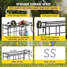 Soporte para bicicleta VEVOR, soporte para bicicleta de piso, anchos ajustables de metal para almacenamiento de soporte de bicicleta con cesta, (soporte para 4 bicicletas)