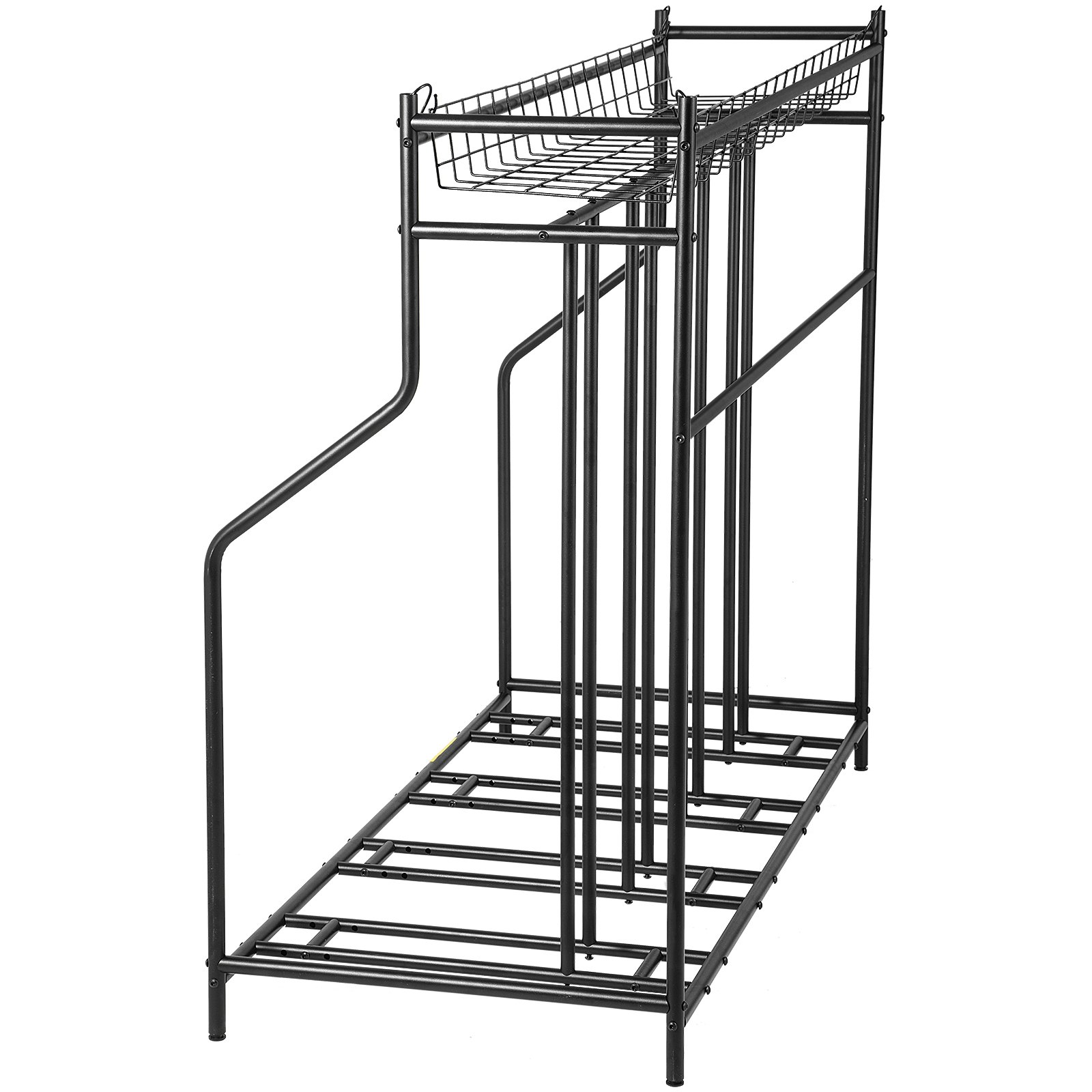 VEVOR - Soporte para bicicletas de suelo, de metal, ajustable en anchura, con cesta (4 bicicletas)