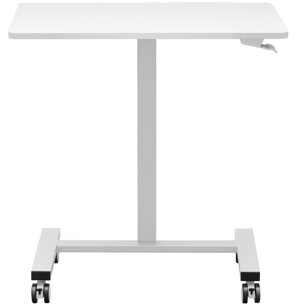 Escritorio móvil VEVOR con ruedas, tablero blanco ajustable y base de metal resistente.