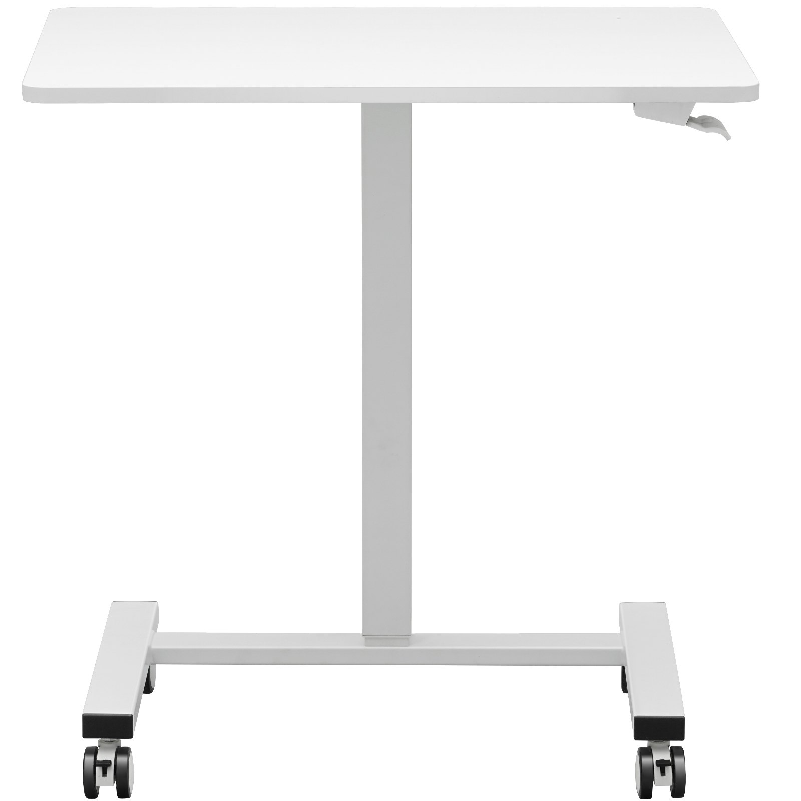 Escritorio móvil VEVOR con ruedas, tablero blanco ajustable y base de metal resistente.