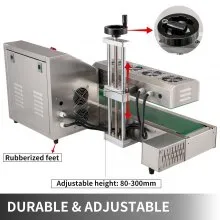 VEVOR LX-6000 Sellador de botellas por inducción Diámetro de la tapa 20-80 mm Máquina de sellado por inducción Sellador de inducción continua Máquina de sellado por inducción de calor para botellas de 80-300 mm de altura