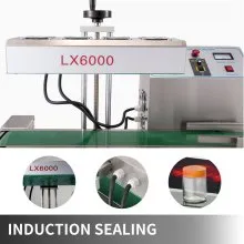 VEVOR LX-6000 Sellador de botellas por inducción Diámetro de la tapa 20-80 mm Máquina de sellado por inducción Sellador de inducción continua Máquina de sellado por inducción de calor para botellas de 80-300 mm de altura