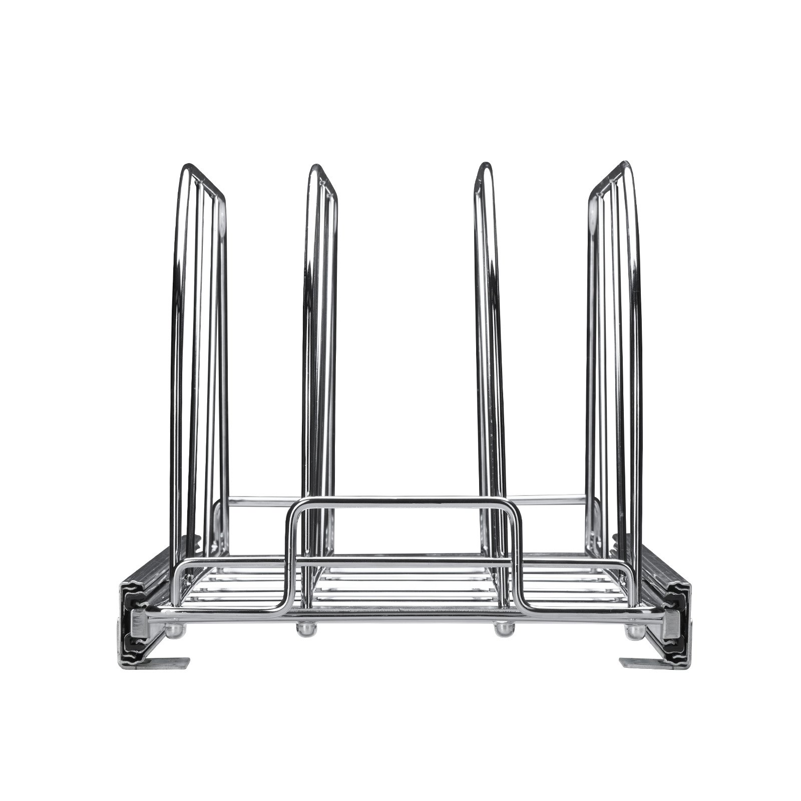 VEVOR - Estante para sartenes y ollas, organizador extensible extraíble para debajo del gabinete, bandeja para hornear galletas, divisores de alambre ajustables, soporte de tapa de acero para gabinetes de cocina y despensa, 8.5" de ancho