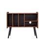 VEVOR - Soporte para tocadiscos (hasta 220 álbumes), mueble vintage para discos de vinilo con estantes extraíbles, mesa para tocadiscos con altura ajustable para salón y dormitorio, color marrón