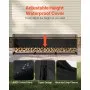 VEVOR Estante para leña para exteriores de 12.7 pies con cubierta, 152 x 14.2 x 46.1 pulgadas, soporte para leña resistente y cubierta impermeable Oxford 600D para chimenea, patio, estante de almacena