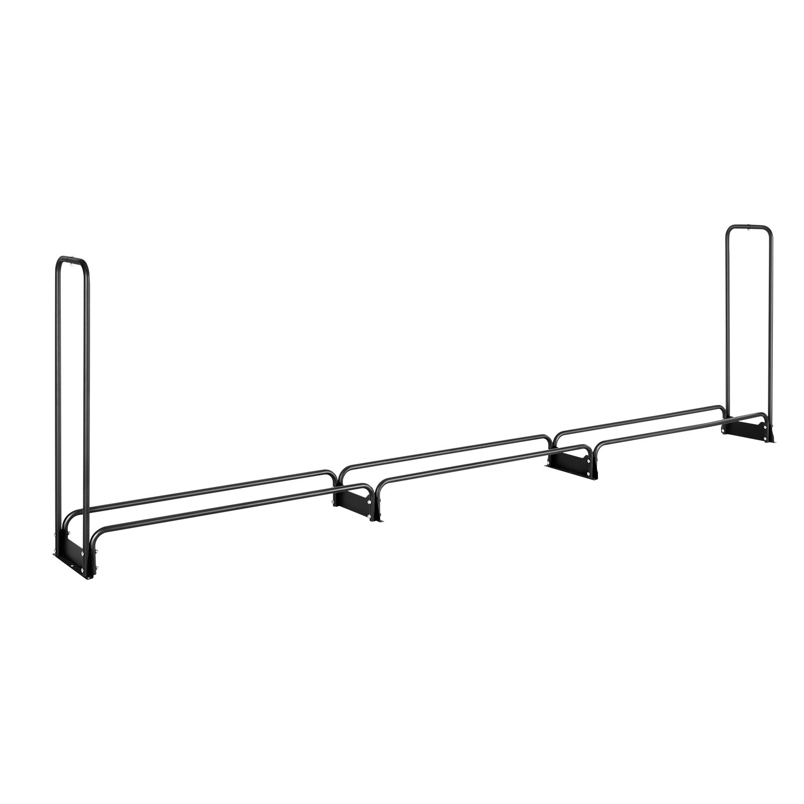 Leñero VEVOR con cubierta impermeable, 381 x 35,5 x 117 cm, soporte para leña de exterior, capacidad de carga de 300 kg, soporte para media cuerda de leña, semicubierto, estante de almacenamiento de leña con recubrimiento en polvo para chimenea o terraza.
