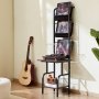 VEVOR - Soporte para tocadiscos de vinilo de 5 niveles con estación de carga y puertos USB, soporte para tocadiscos con estante para exhibir discos para sala de estar y dormitorio, color negro