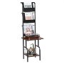 VEVOR - Soporte para tocadiscos de vinilo de 5 niveles con estación de carga y puertos USB, soporte para tocadiscos con estante para exhibir discos para sala de estar y dormitorio, color negro