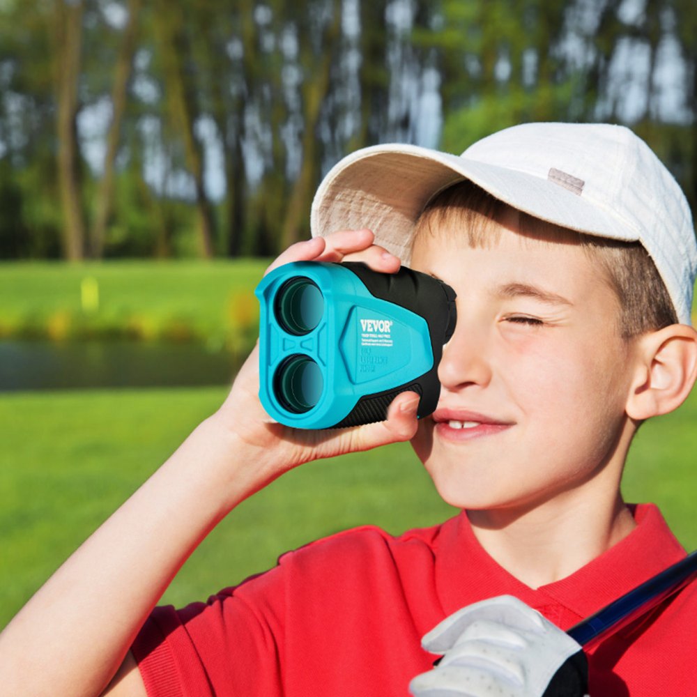 Telémetro de golf VEVOR, telémetro láser para golf y caza de 900 yardas, medición de distancia con aumento de 6X, accesorio de golf con soporte magnético externo, bloqueo de bandera de alta precisión, pendiente y baterías