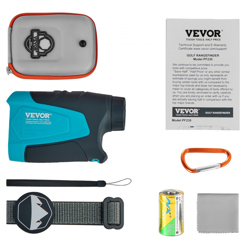 Telémetro de golf VEVOR, telémetro láser para golf y caza de 900 yardas, medición de distancia con aumento de 6X, accesorio de golf con soporte magnético externo, bloqueo de bandera de alta precisión, pendiente y baterías