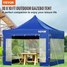 VEVOR Carpa desplegable con dosel, 10 x 10 pies, carpa para patio al aire libre con paredes laterales extraíbles y bolsa con ruedas, refugio instantáneo impermeable resistente a los rayos UV para fies