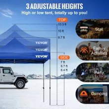VEVOR Carpa desplegable con dosel, 10 x 10 pies, carpa para patio al aire libre con paredes laterales extraíbles y bolsa con ruedas, refugio instantáneo impermeable resistente a los rayos UV para fies