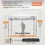 VEVOR Carpa desplegable con dosel, 10 x 10 pies, carpa para patio al aire libre con paredes laterales extraíbles y bolsa con ruedas, refugio instantáneo impermeable resistente a los rayos UV para fies
