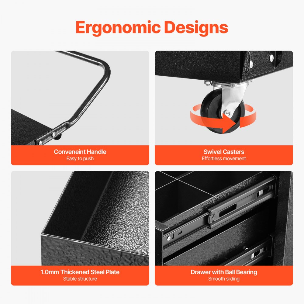 Carro de soldadura VEVOR, carro de soldadura de 2 cajones, resistente, con gabinete con cerradura antirrobo, capacidad de peso estático de 159 kg, ruedas giratorias de 360°, cadenas de seguridad para tanque de almacenamiento para soldadora MIG TIG y cortadora de plasma.