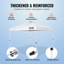 VEVOR Tienda de campaña con dosel emergente, 10 x 10 pies, lona recubierta de plata de PU 250 D, con bolsa con ruedas portátil y 4 bolsas de arena, cenador impermeable y refugio solar para fiestas al
