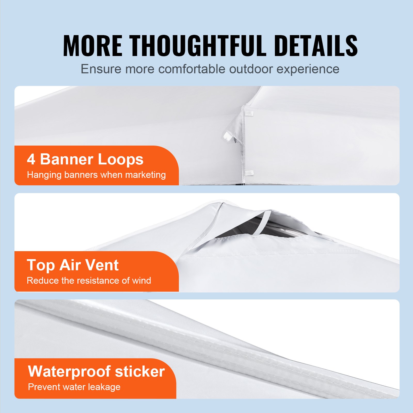 VEVOR Tienda de campaña con dosel emergente, 10 x 10 pies, lona recubierta de plata de PU 250 D, con bolsa con ruedas portátil y 4 bolsas de arena, cenador impermeable y refugio solar para fiestas al