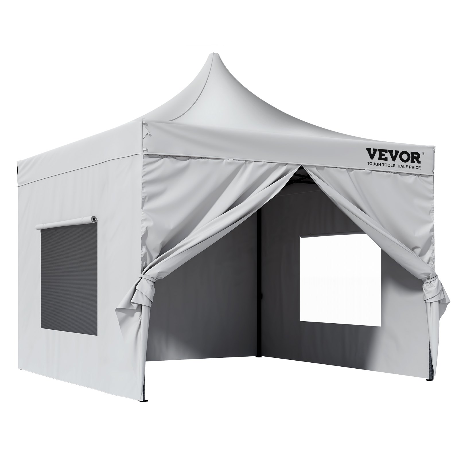 Carpa emergente VEVOR con paredes laterales, ventana grande y techo inclinado, ideal para eventos al aire libre.