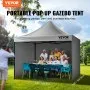VEVOR Carpa plegable de 3 x 3 m con paredes laterales extraíbles, carpa portátil instantánea con ruedas, resistente a los rayos UV, impermeable, carpa cerrada para eventos al aire libre, patio, jardín, fiesta y camping.
