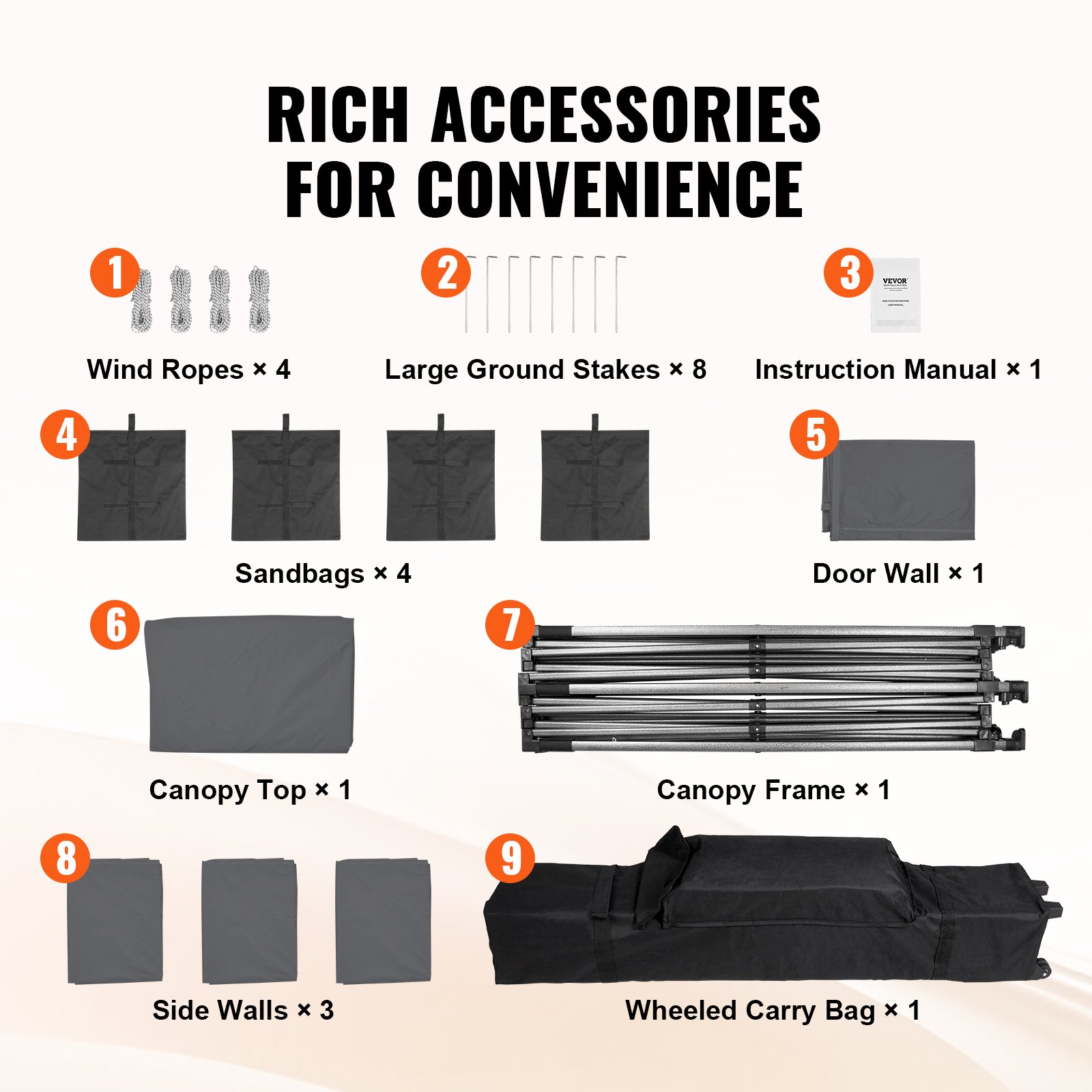 Toldo desplegable VEVOR de 10 x 10 pies con paredes laterales extraíbles, toldos instantáneos, cenador portátil y bolsa con ruedas, resistente a los rayos UV, resistente al agua, tienda de campaña cerrada para eventos al aire libre, patio, fiesta, camping